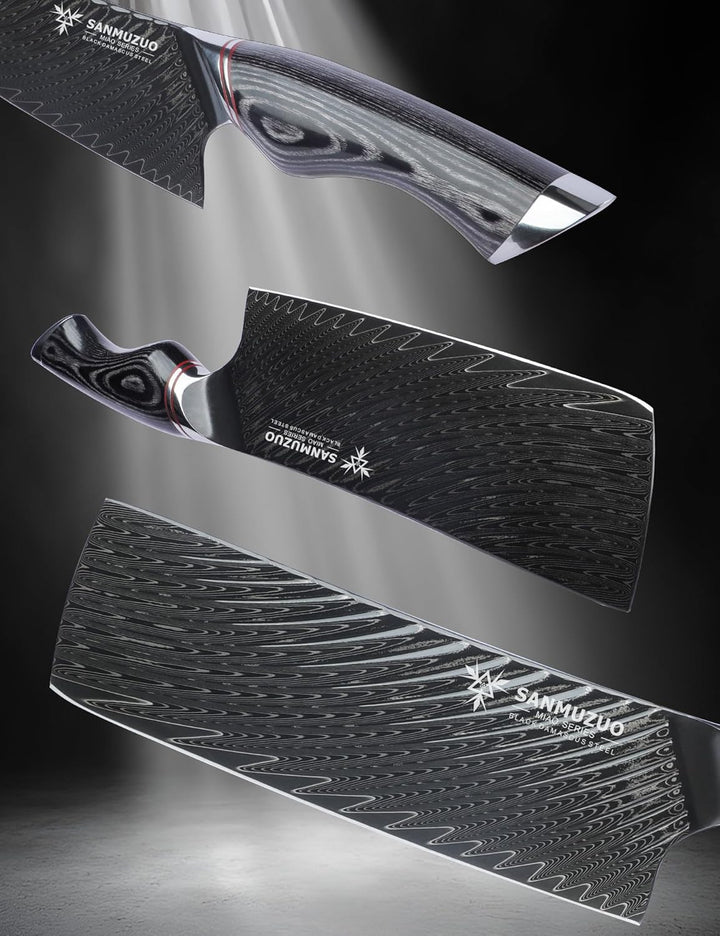 Japanisches 18 cm Nakirimesser – Professionelle Küchenmesser – Japanisches Usuba-Messer – Schwarzer