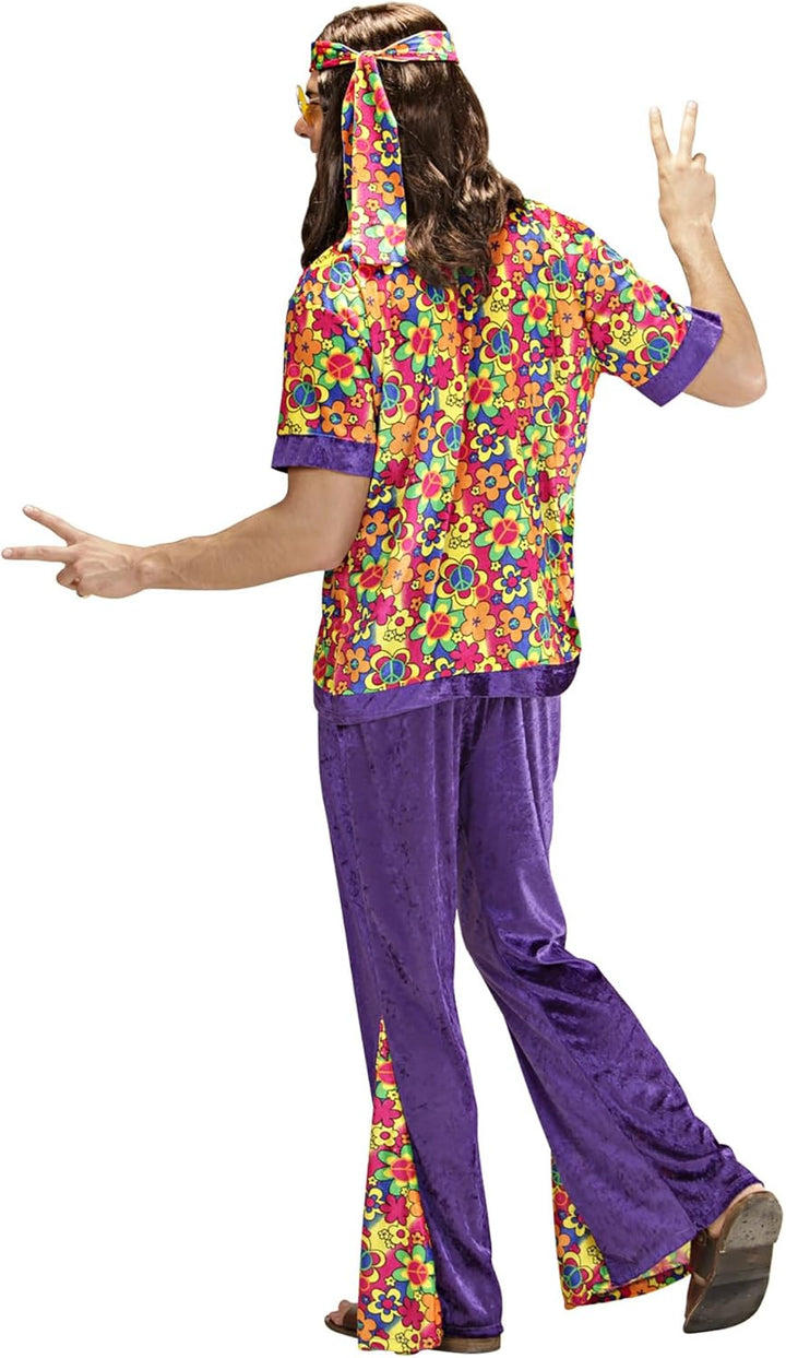 W Kostüm Hippie Dude, Flower Power, Peace, Faschingskostüme, S