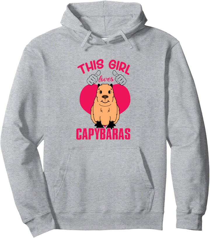 This Girl Loves Capybaras Kinder Cabybara Pullover Hoodie