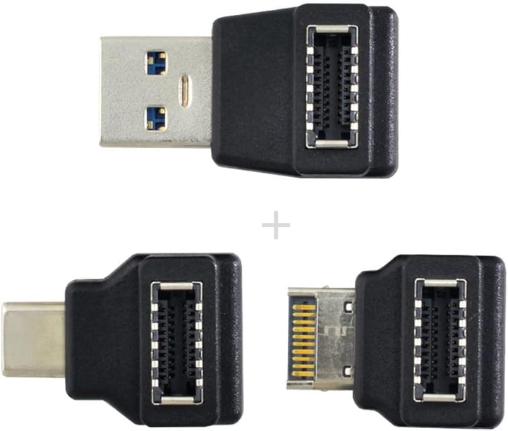 Xiwai 3 x USB 3.1 Frontplattenleiste, Buchse Typ E auf Stecker Typ-A &amp; Typ-C USB-C Motherboard-Verlä