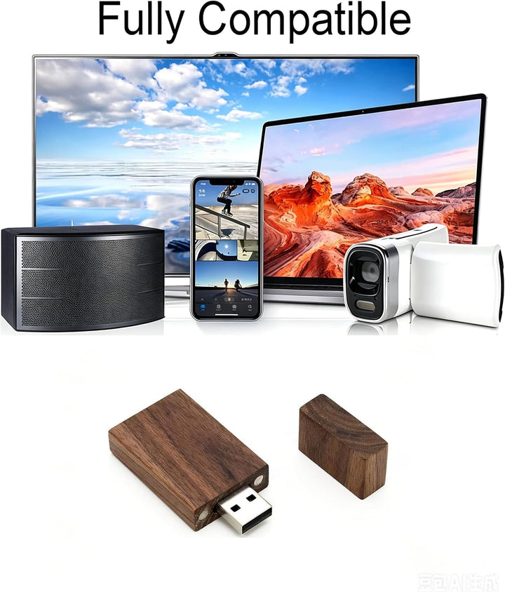 5 Pack Rechteck Walnuss Holz 2.0 USB Flash Drive 2GB USB Disk Memory Stick mit Holz 2.0/2GB Walnut W