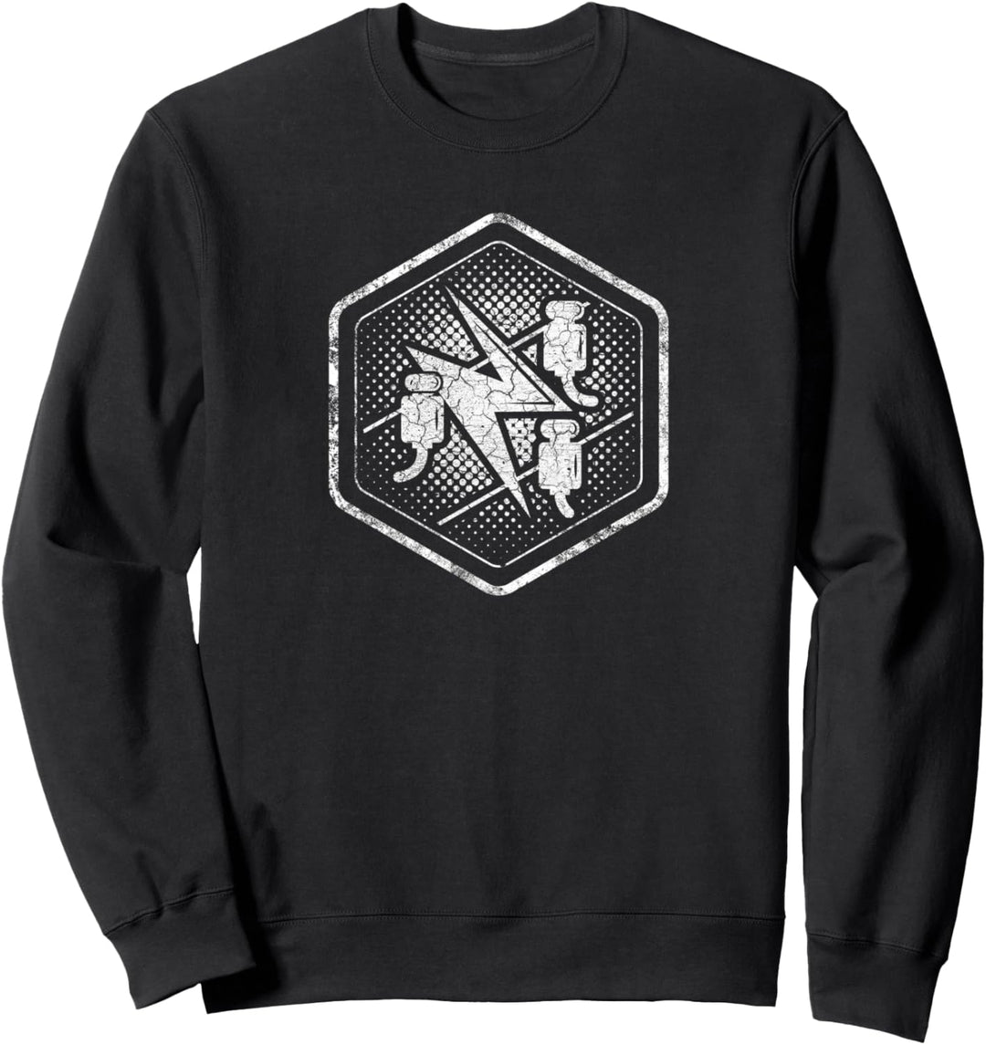 Elektriker Zunftzeichen - traditionelles Sechseck Wappen Sweatshirt