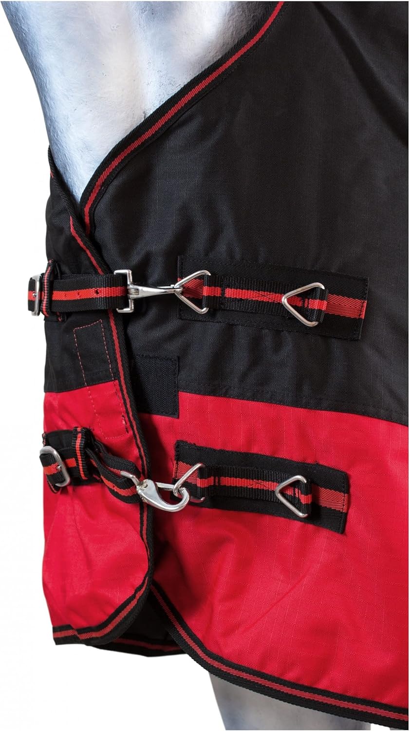 RL24 - Winterdecke High Neck 200g Füllung 600D BASICLINE schwarz/rot 95cm Schwarz/Rot (Altes Modell)