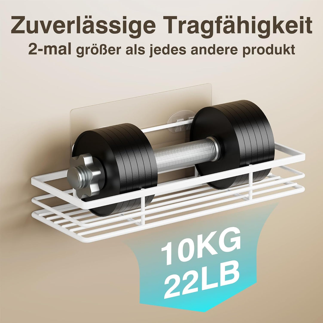 saffruff Duschablage Ohne Bohren 2 Stück Duschregal Weiss Duschkorb Badezimmer Organizer, Regal Badr