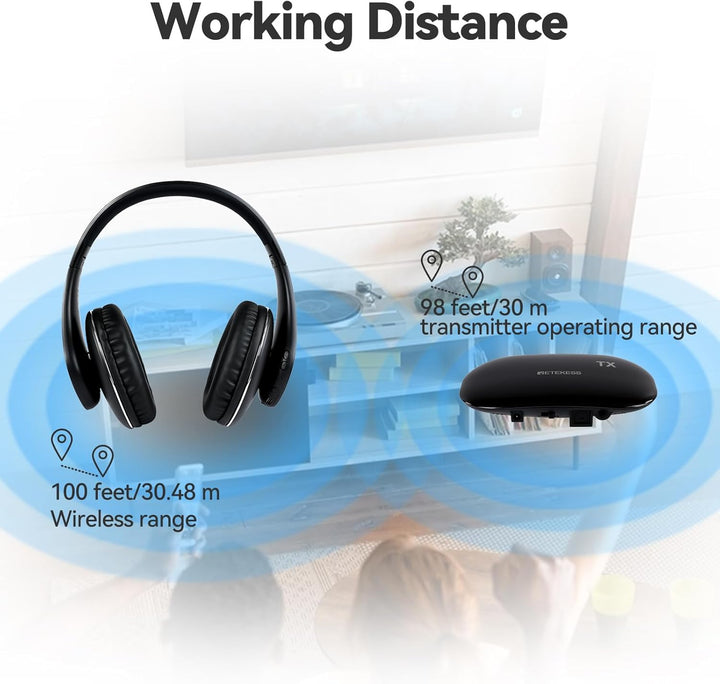 Retekess TA005P Funkkopfhörer für TV, Over-Ear kabellose kopfhörer mit RF, Verbesserte Version der Z