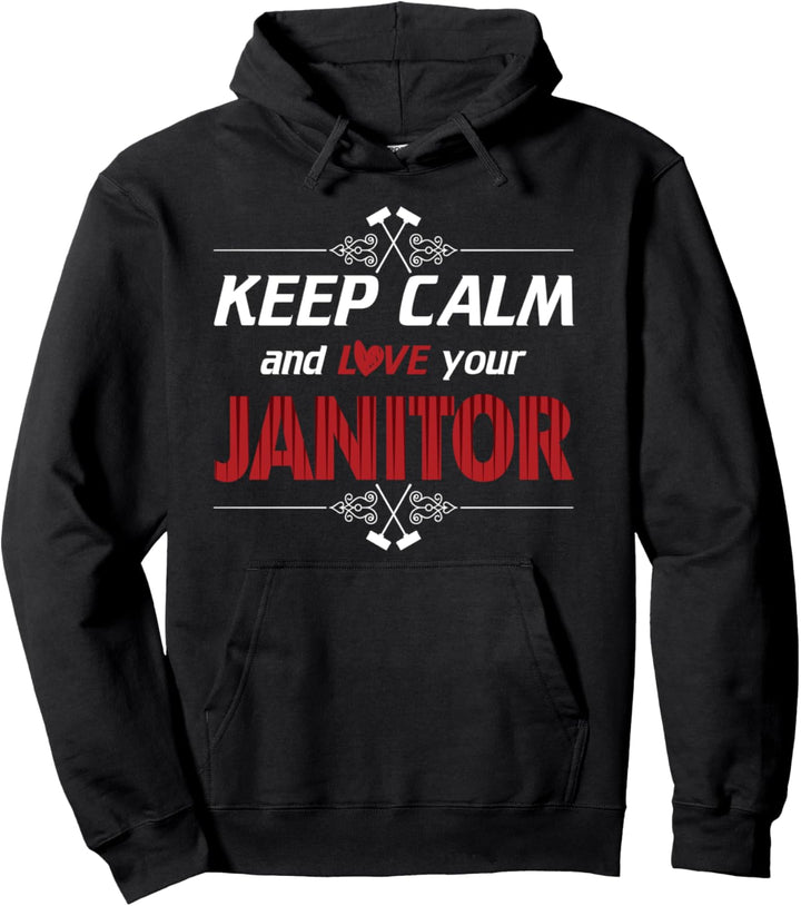 Ruhe Cool Bleiben Liebe Hausmeister Reinigungskraft Geschenk Pullover Hoodie