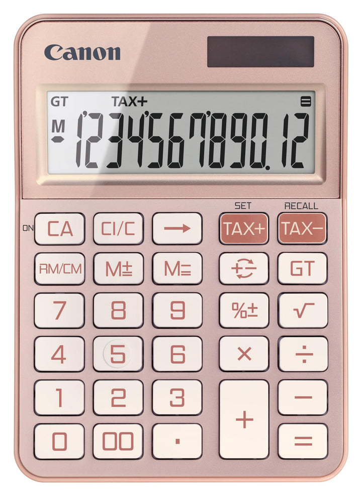 Canon KS-125KB Taschenrechner (Solar- und Batteriebetrieb, 12 Stellen) Rosegold, Rosegold