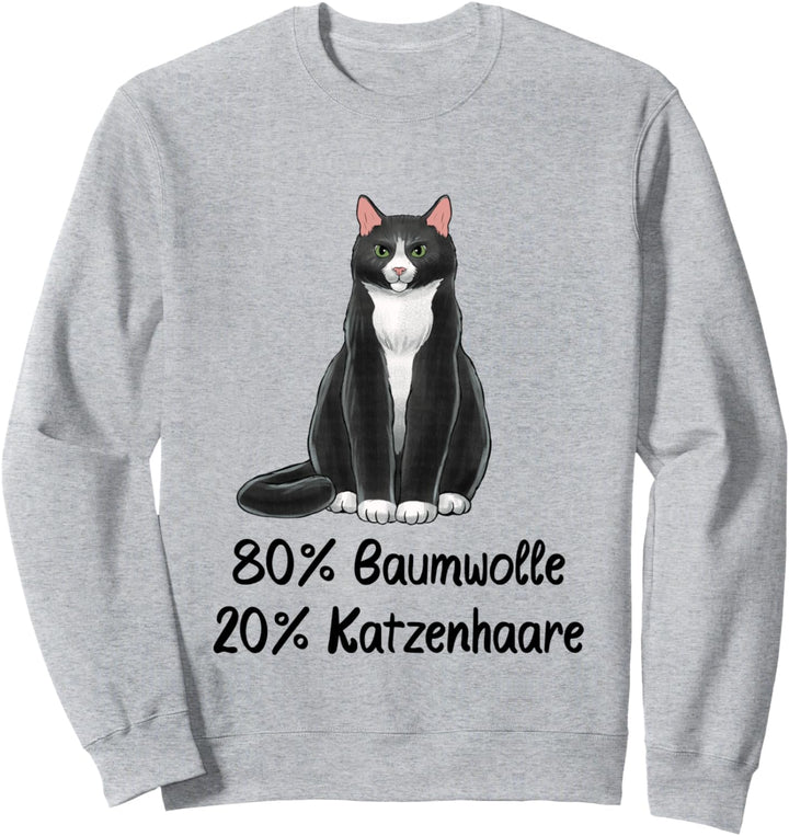 Katzenpulli Katzen Pulli 80% Baumwolle 20% Katzenhaare Sweatshirt