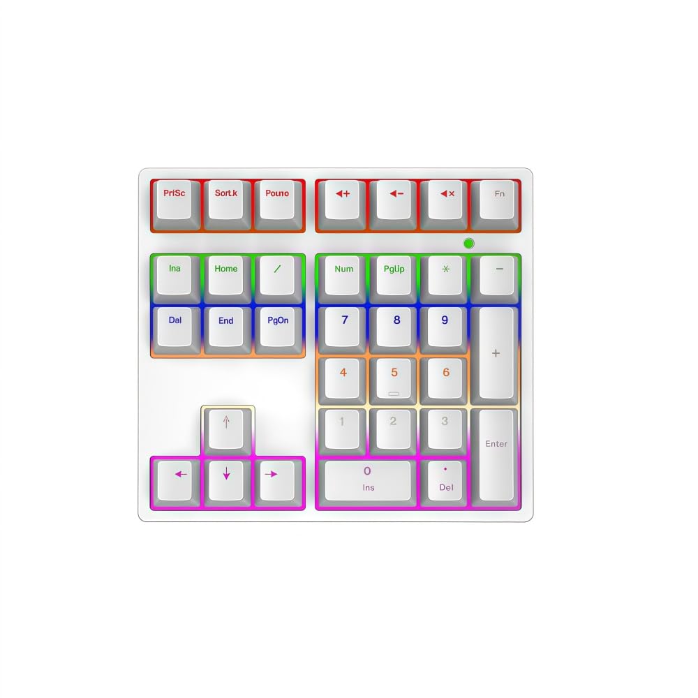 Tosuny Mechanischer Nummernblock, USB verkabelter Nummernblock mit RGB Hintergrundbeleuchtung, 34 Ta