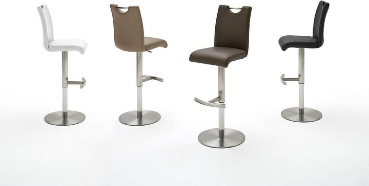 Robas Lund Barstuhl Braun 360°drehbar mit Kunstlederbezug, belastbar bis 120 kg, Braun