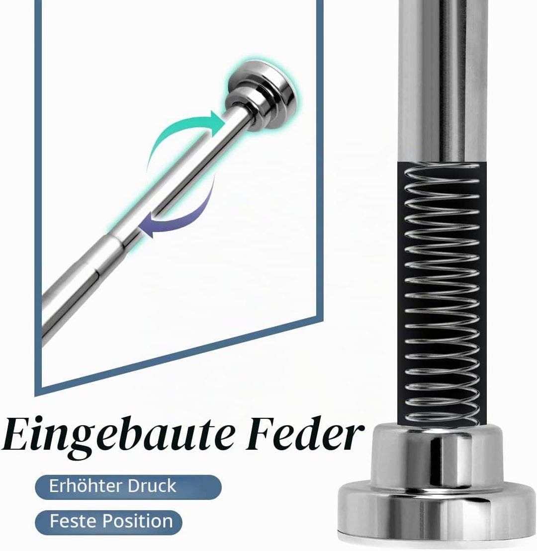 Teleskopstange Edelstahl Duschvorhangstange 65-100cm,Starker Halt ohne Bohren,silber kleiderstange,