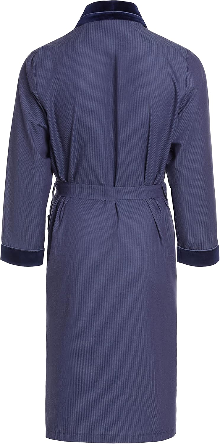 R Revise Herren Morgenmantel RE-505-100% Baumwolle - Leicht und dünn – Elegant M Dunkelblau 50, M Du