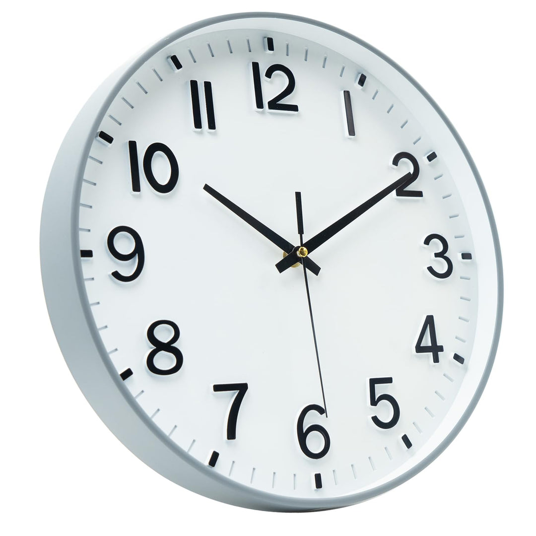 HZDHCLH 30cm Lautlos Wanduhr Schleichende Sekunde mit Arabisch Ziffer ohne Ticken für Dekoration Woh