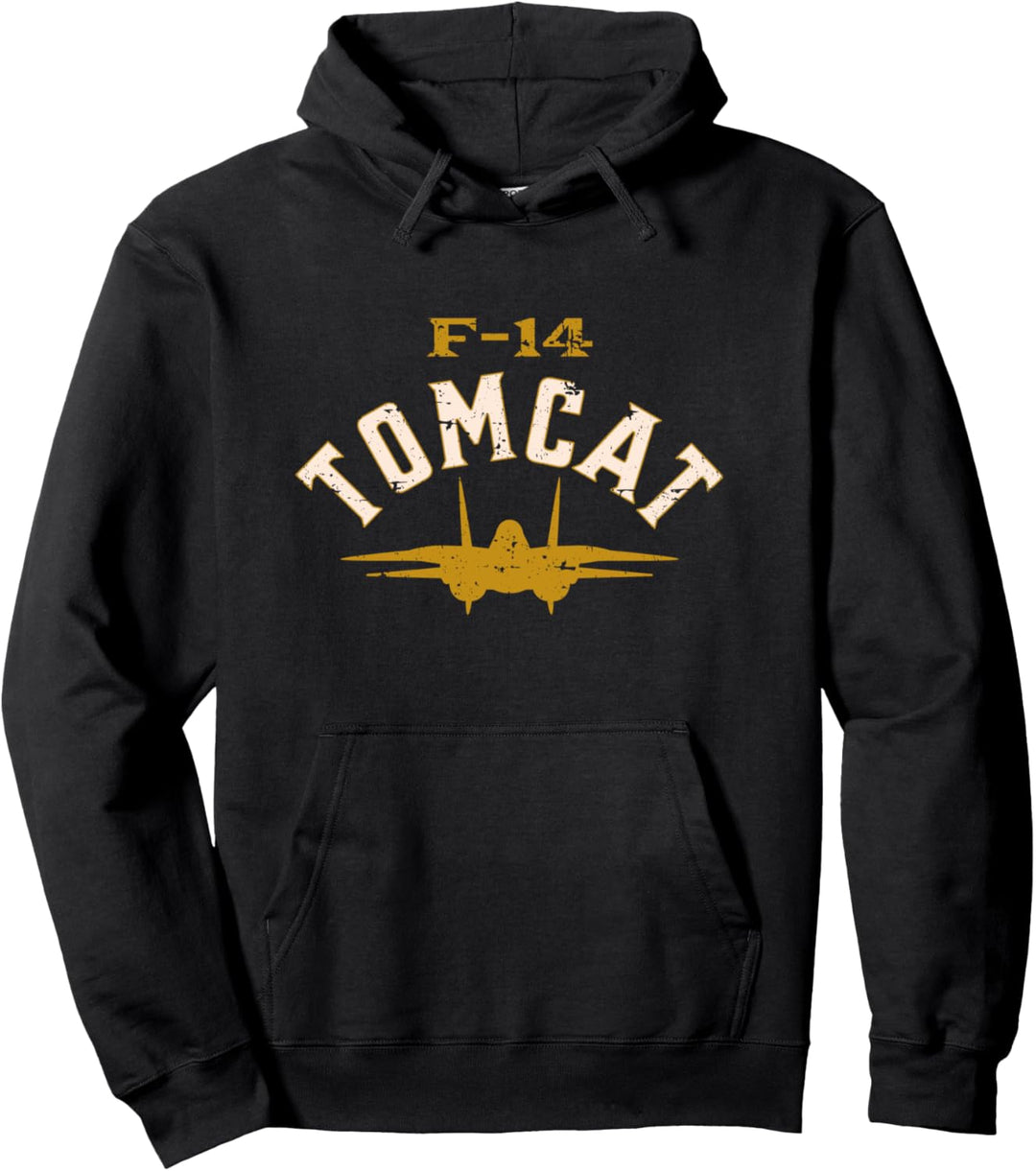F-14 Tomcat Marine-Kampfflugzeug im Distressed-Design Pullover Hoodie