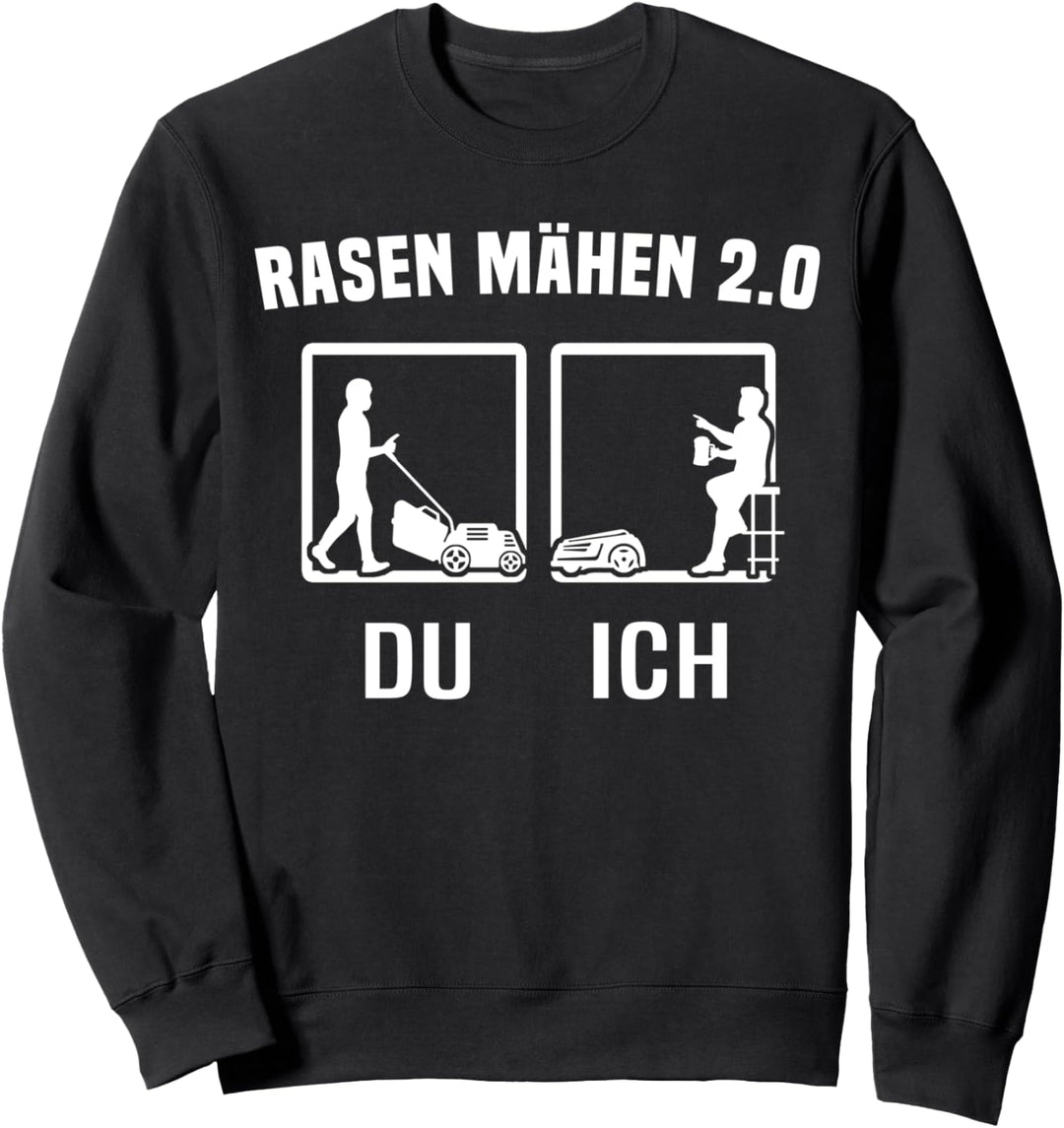 Mähroboter Garten Sprüche Rasenflüsterer Kleingarten Lustig Sweatshirt