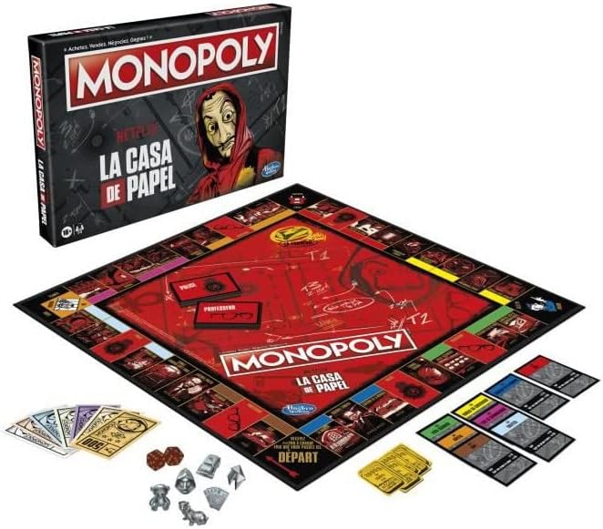 Monopoly La CASA de Papel, Gesellschaftsspiel, ab 16 Jahren, 2 bis 6 Spieler, französische Version