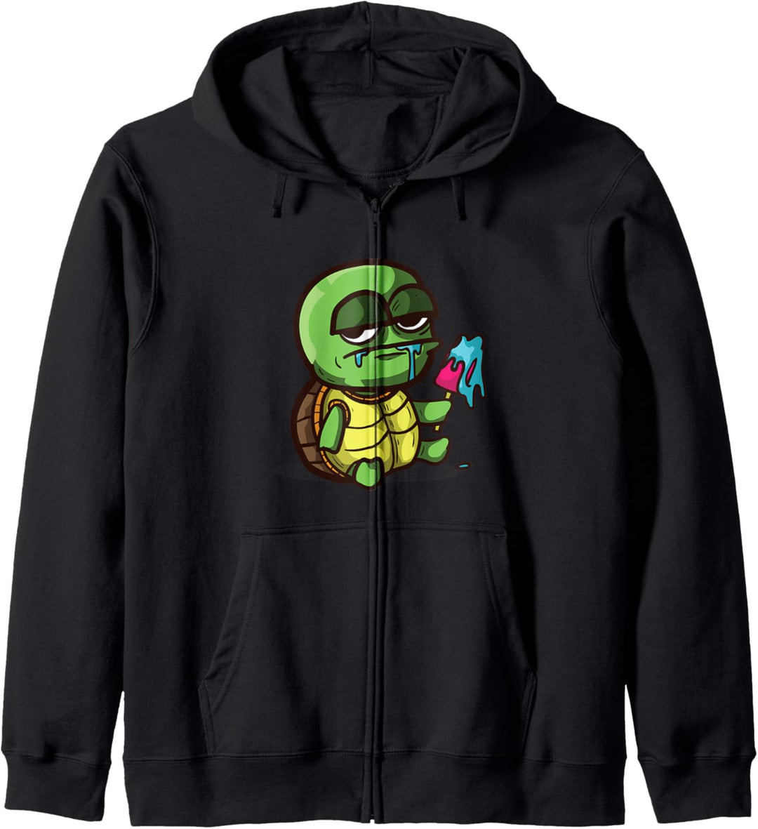 Kawaii Schildkröte und Eis Geschenk Vaporwave Kapuzenjacke