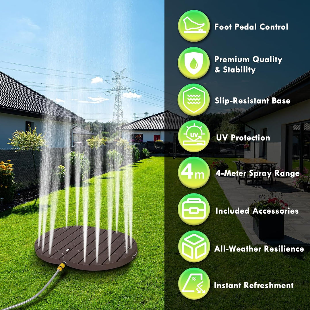 CCLIFE Gartendusche Aussendusche Bodendusche Outdoor, Aussendusche Garten Dusche Mit Fussrad, Fontän