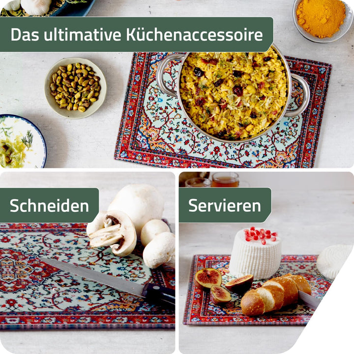 PELEG DESIGN - Rugboard Schneidebrett | Servierbrett Glas | Schneidbrett orientalisches Design | Ori