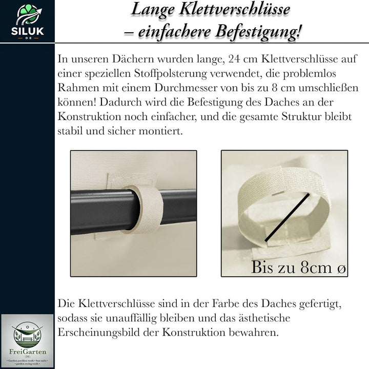 Ersatzdach für Pavillon Modena 6-eck 320cm Wasserdicht Material: Panama PCV Soft 370g/m² extra stark