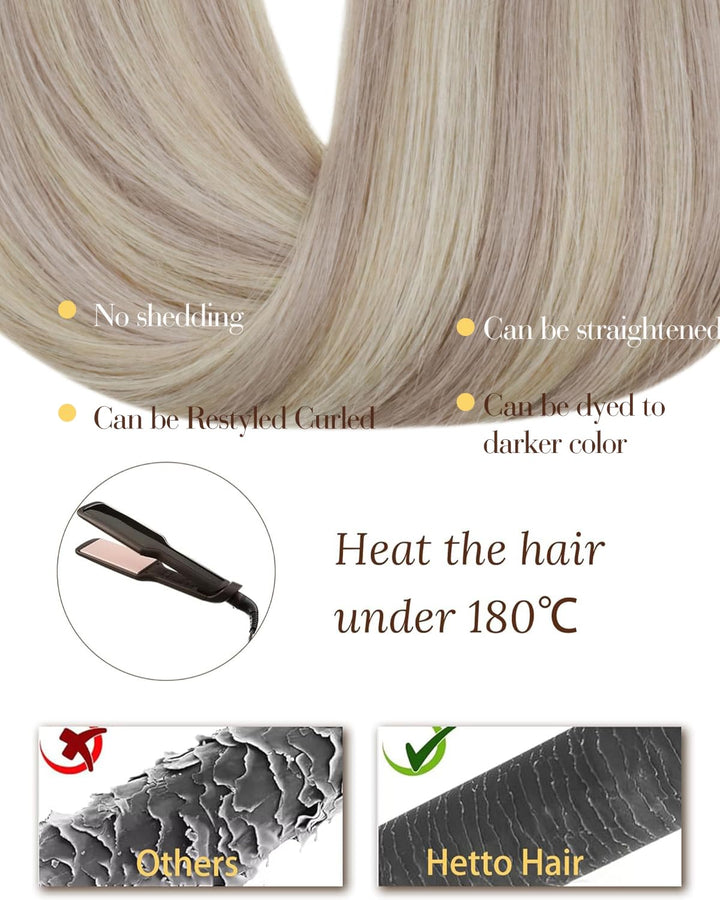Hetto Extensions Echthaar Tressen Blond Extensions Tressen Echthaar Highlight Tressen Echthaar Exten