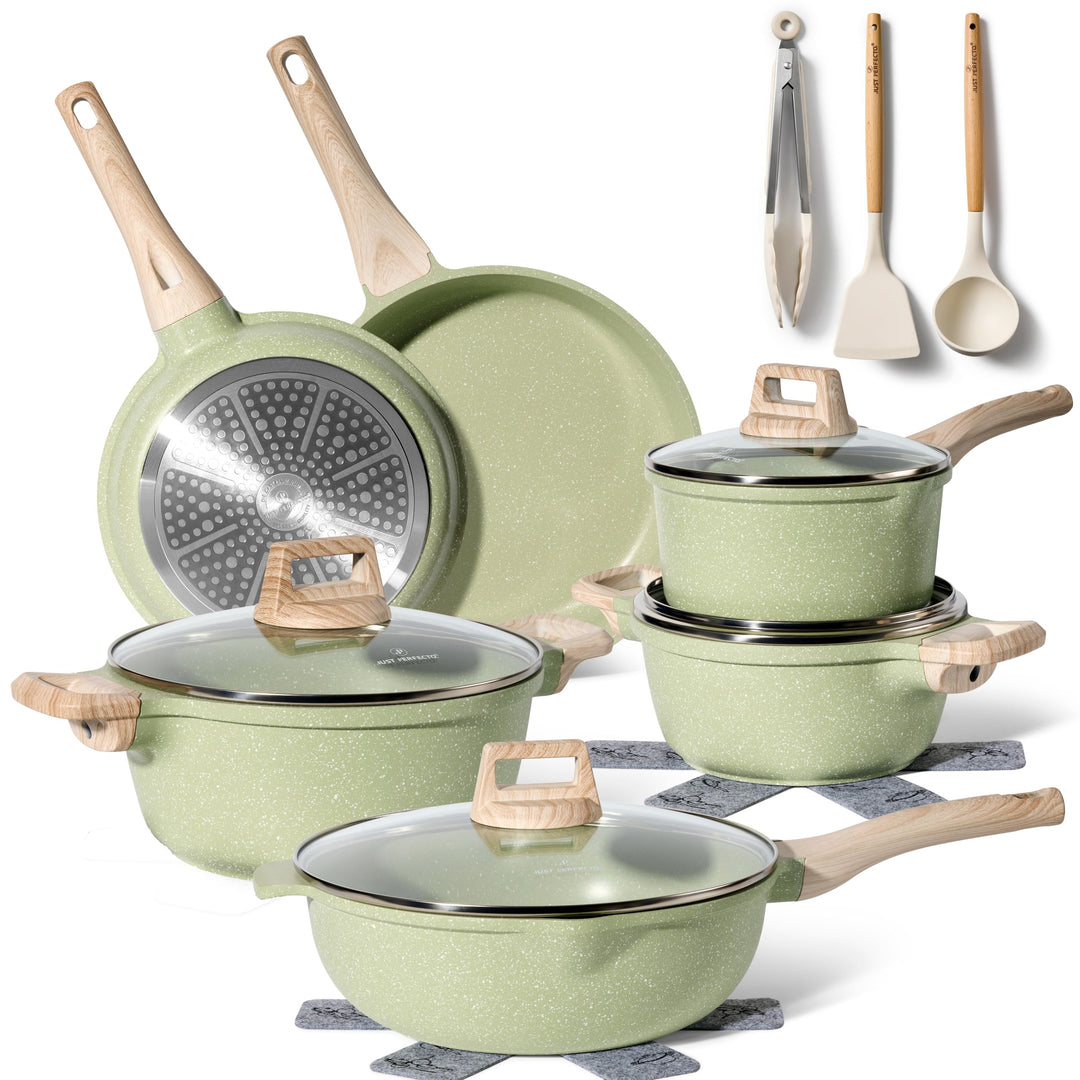 JUST PERFECTO Induktions Töpfe Set 15 pcs - Pfannenset mit deckel - Induktions Töpfe Set - töpfe &amp; p