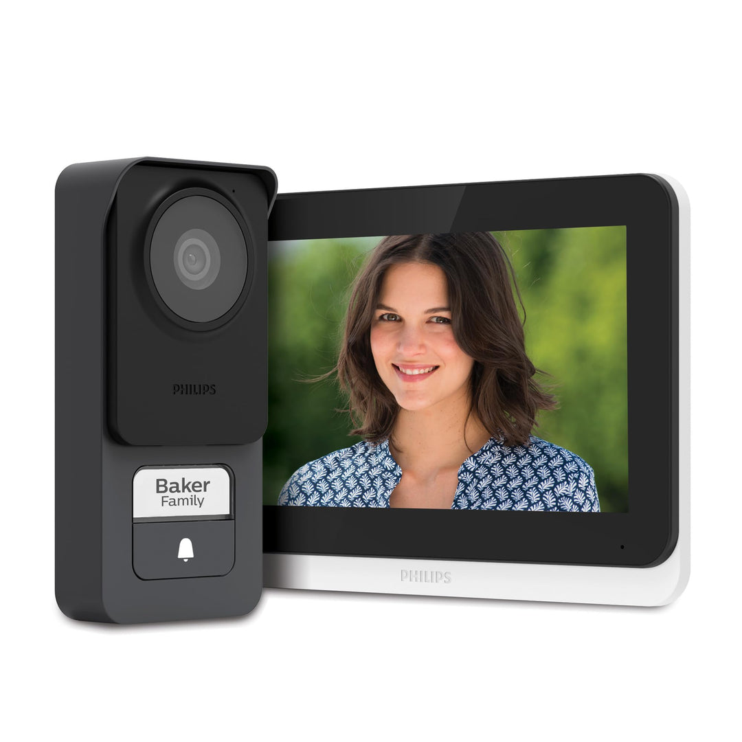 Philips - Video-Türsprechanlage mit Kabel, 17,8 cm (7 Zoll), Touchscreen, sehr flach – WelcomeEye Li