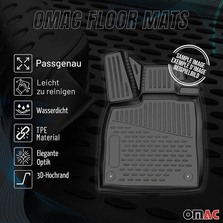 OMAC Gummimatten Fussmatten kompatibel mit Skoda Karoq 2017-2026 TPE Automatten Schwarz 4X Fussmatte