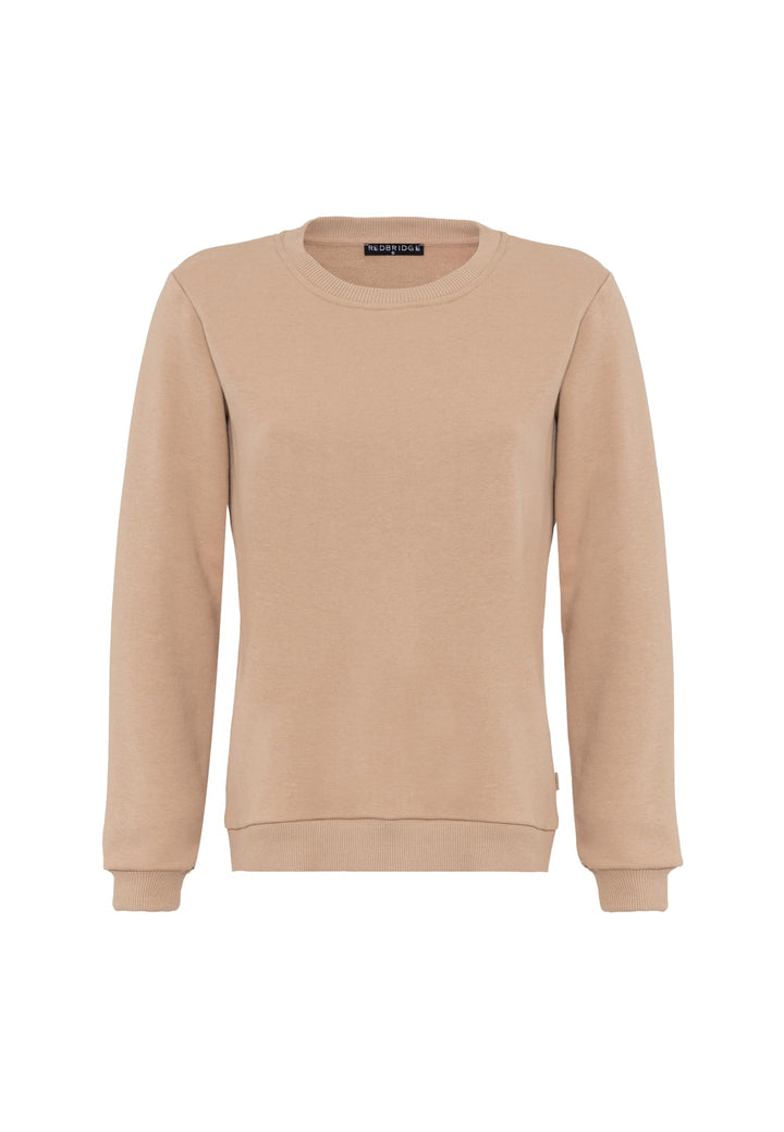 Redbridge Basic Sweatshirt Klassischer Pullover mit Rundhalsausschnitt Lässiger Stil, Beige