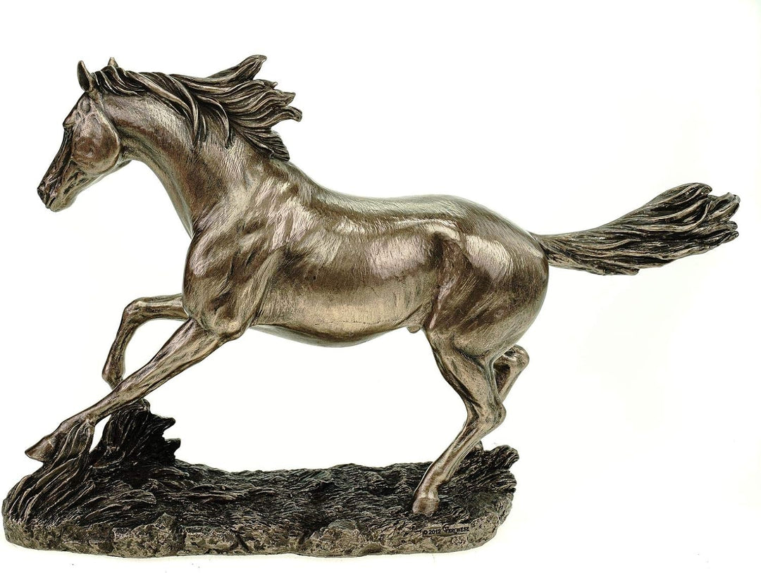 Unbekannt Veronese Figur Pferd über Wiese galoppierend 35 cm Hengst Dekoration Horse Tierfigur
