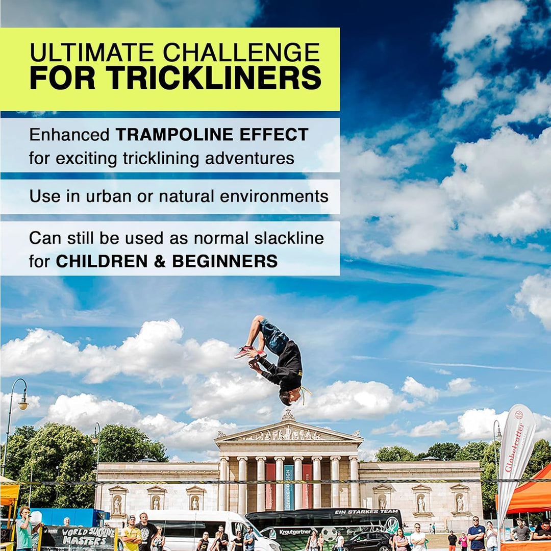 Gibbon Slacklines JibLine XL Trickline Set | 25m (20m Webbing + 2x 2,5m Ratschenband) | 2 Ratschen |