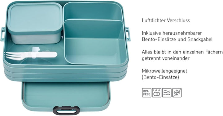 Mepal - Lunchbox Take A break large - Brotdose mit Fächern - Geeignet für bis zu 8 butterbrote - Ide