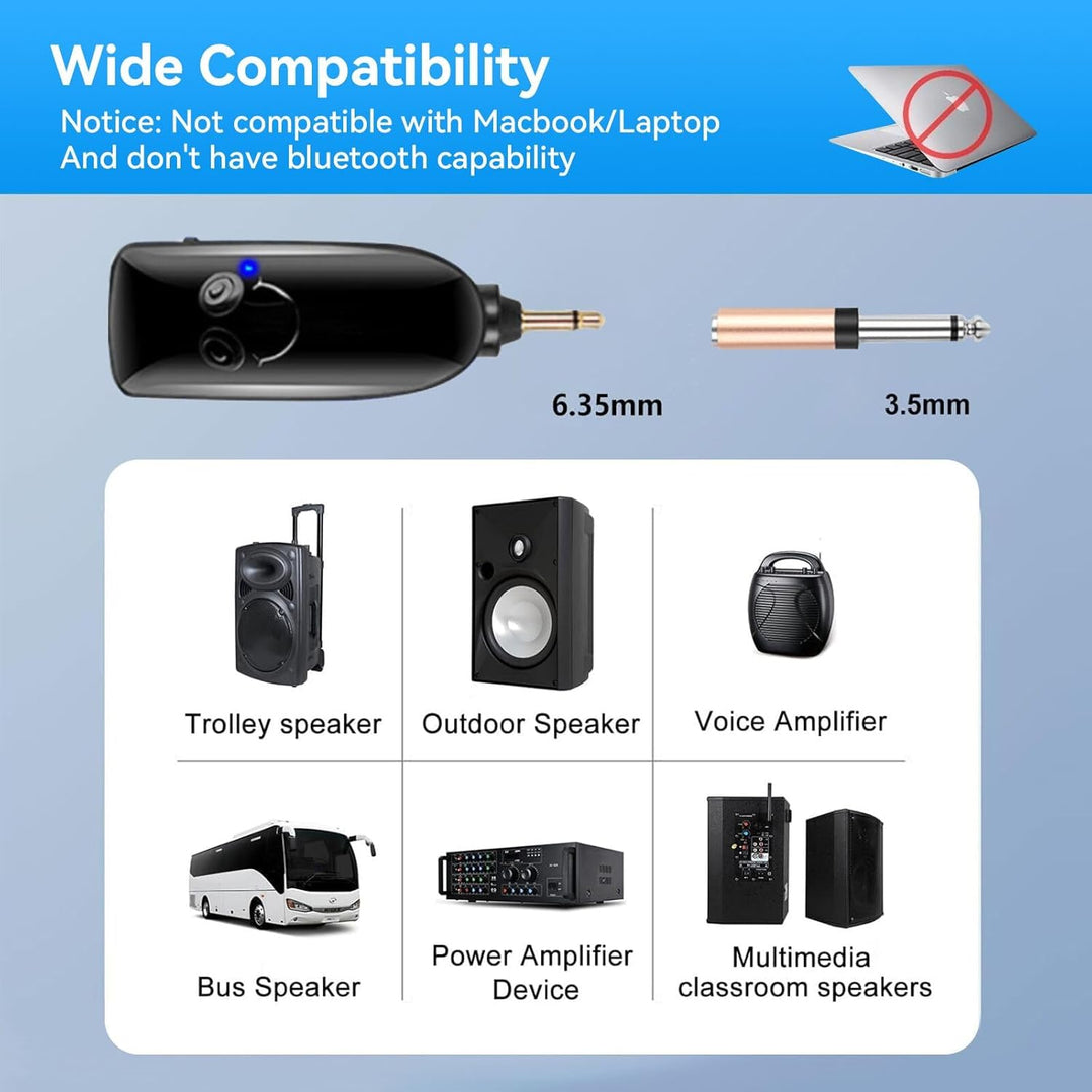 Kabelloses Mikrofonsystem für 2 Personen, HUACAM 2,4 G Dual Wireless Headset und Handheld 2-in-1, 48