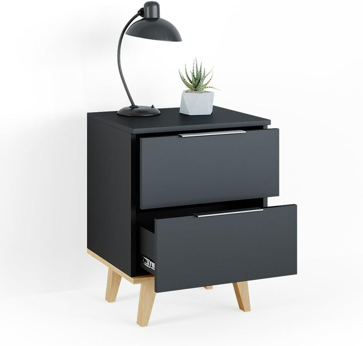 Vicco Sideboard Neptune, Anthrazit/Buche, 46 x 61 cm Klein, Klein