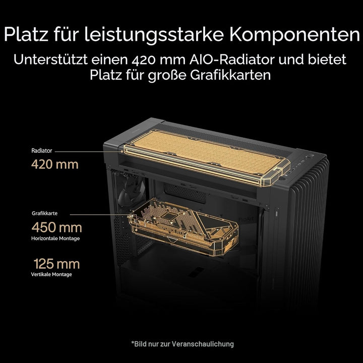 ASUS ProArt PA602 Wood Edition Metal Panel E-ATX PC Gehäuse (zertifiziertes Holz, vorinstallierte Sy