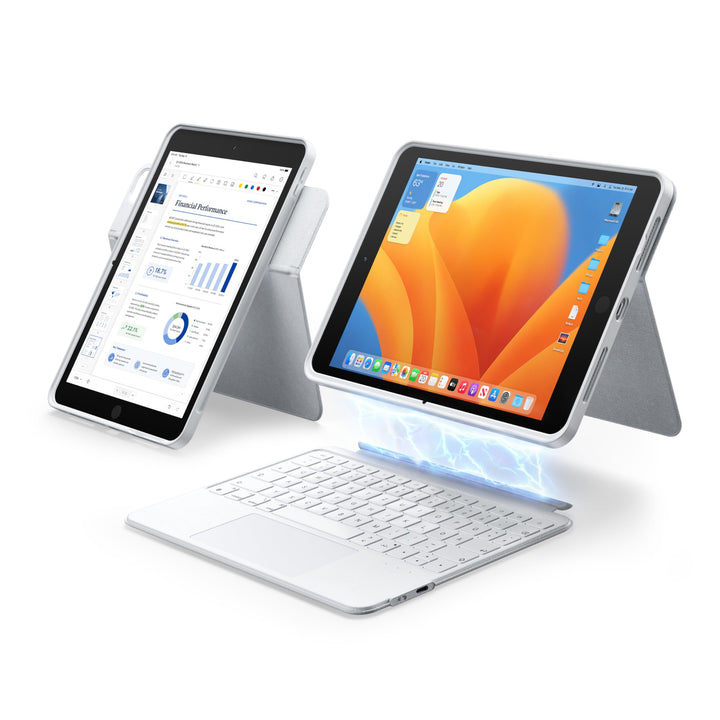 HOU Combo hülle mit Tastatur drehbar für ipad 9 Generation 10,2 Zoll &amp; 8. Gen &amp; 7. Gen Multi-Touch T