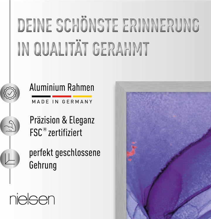 nielsen Aluminium Bilderrahmen C2, 42x59,4 cm (A2), Eloxal Schwarz Glanz 42 x 59,4 cm (A2) Eloxal Sc