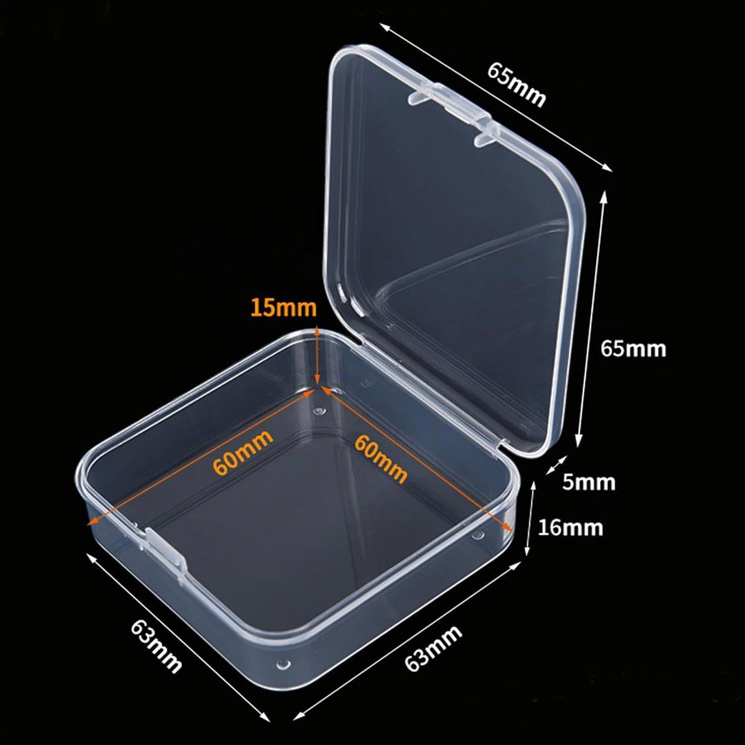 Goodma 100 Stück Square Leere Mini-Aufbewahrungsbox für durchsichtige Kunststoff-Organizer-Aufbewahr