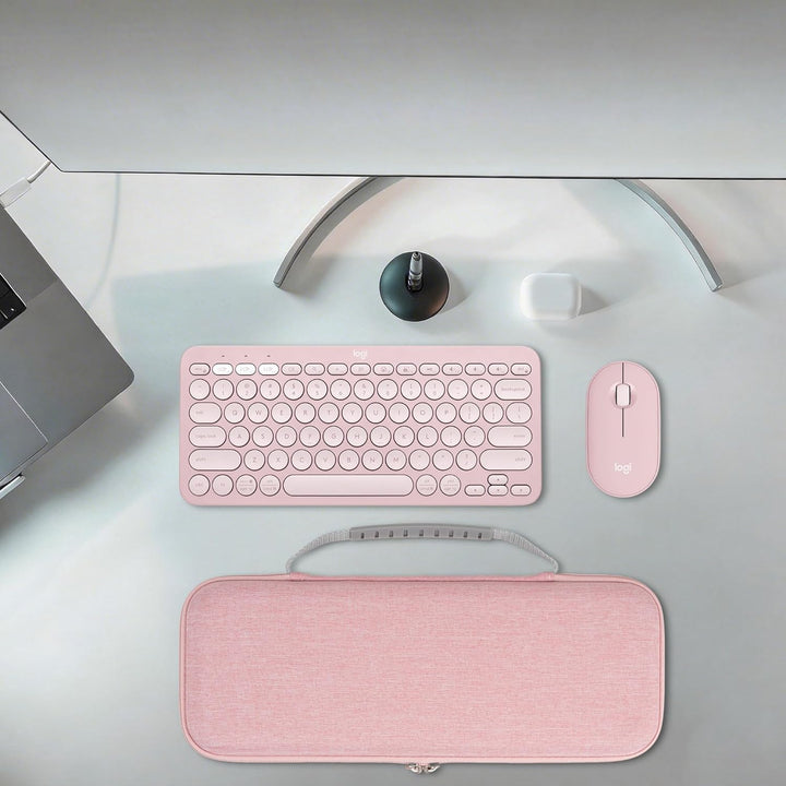 GEEKRIA Hartschalen-Reiseetui, kompatibel mit Logitech K380/k380s Tastatur +M350/M350s Maus, Pebble