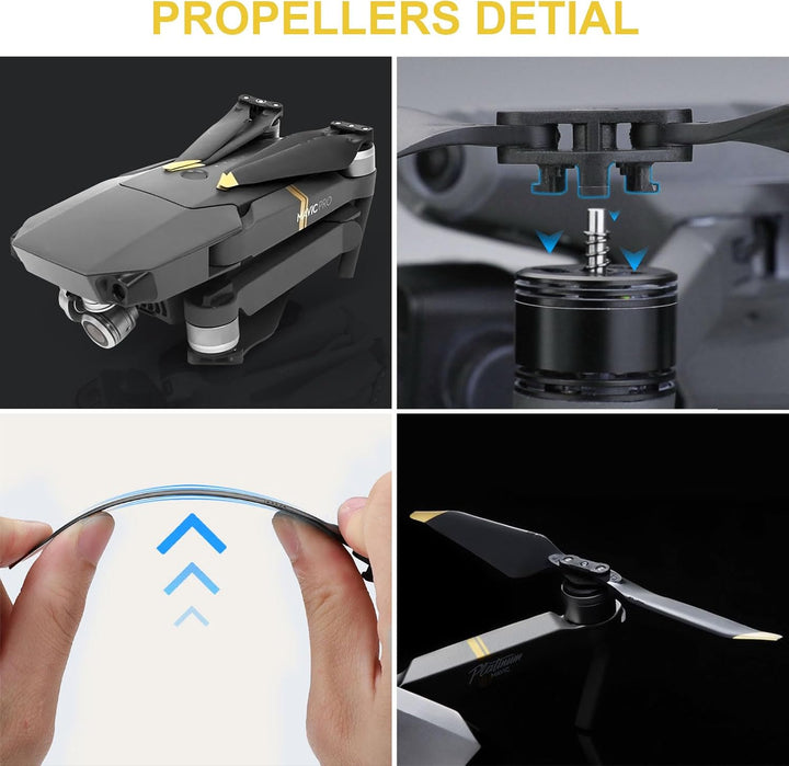 Mavic Pro Propeller, 8 Pcs Drohne Mavic Pro Propeller mit Push-Typ-Schnellverschluss-Design, Mavic P