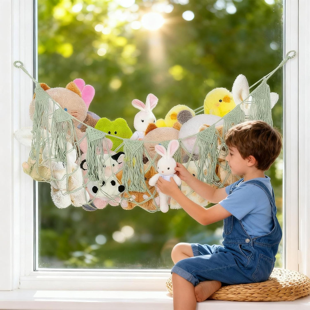Hängematte für Plüschtiere | Ästhetischer Wand-Organizer - Stricknetz für Plüschpuppen Organizer für