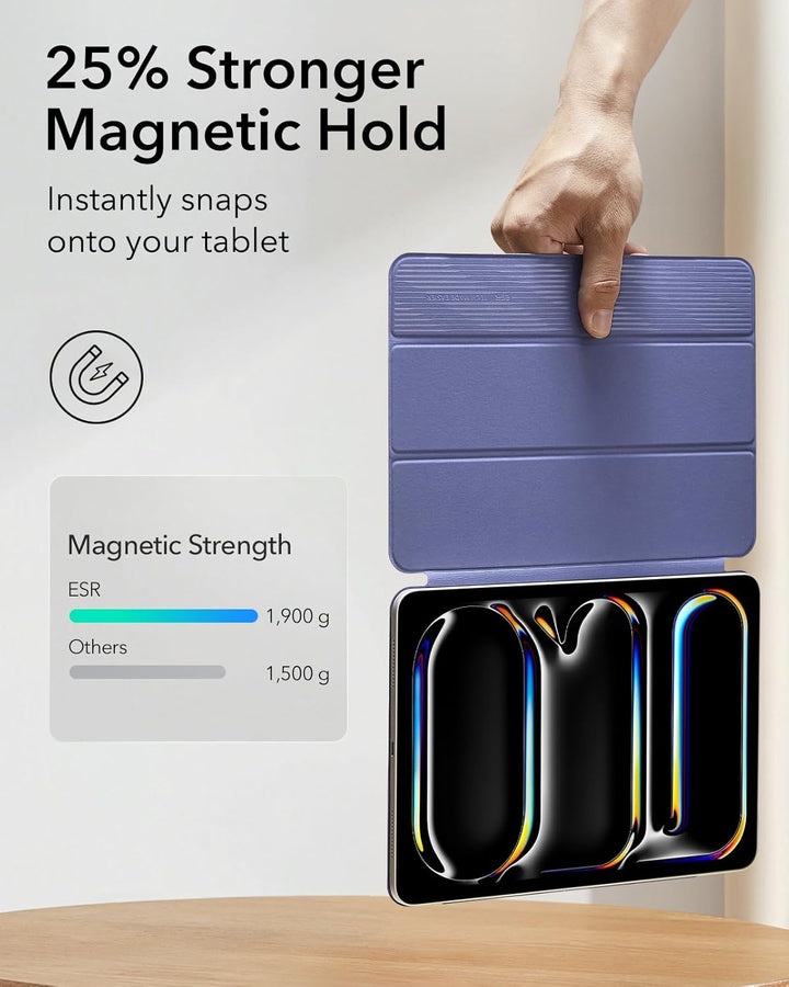 ESR für iPad Pro 13 Zoll Hülle M5/M4 (2025/2024), magnetische Befestigung, dünne Trifold Ständerhüll