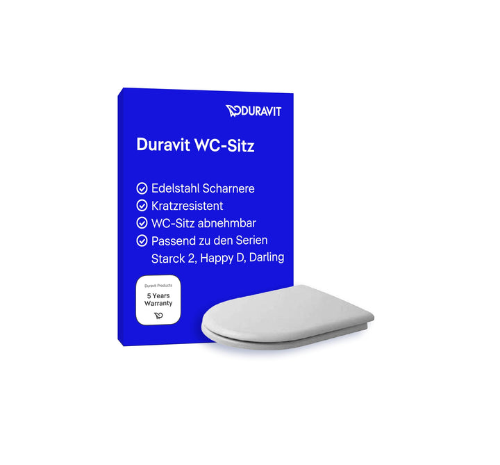 Duravit WC-Sitz passend zu Starck 2, Happy D. und Darling, Toilettendeckel aus Urea-Duroplast, Klode