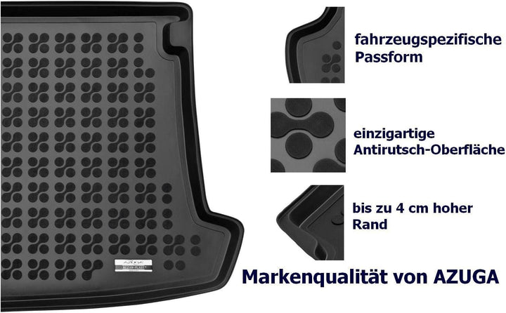 AZUGA Gummi Kofferraumwanne Premium Antirutsch passend für Audi A3 3-tür. ab 5/2003-7/2012 (8P)/A3 5