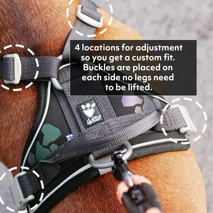 Hurtta - Weekend Warrior Harness - 80-100 cm - Schwarz - 1 Stück Multi 32-39 in, Multi 32-39 in