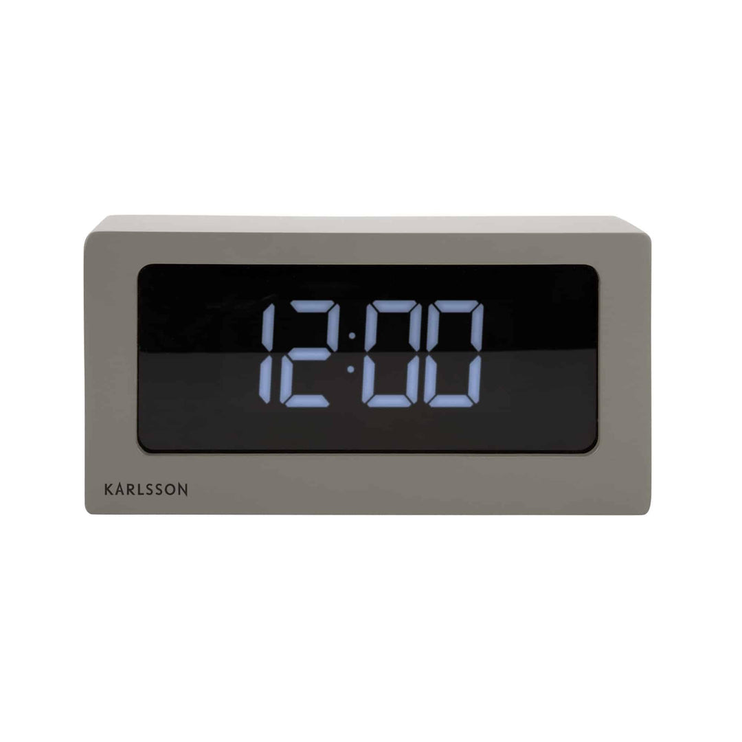 Karlsson Table Clock Boxed LED warm Grey
