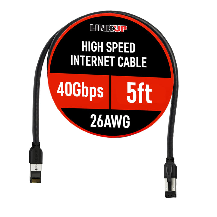 LINKUP - [40Gbps Zertifiziert] Cat8-Ethernet-Patchkabel Doppelt Geschirmt┃2000MHz (2Ghz) Cat8.1┃Zuku
