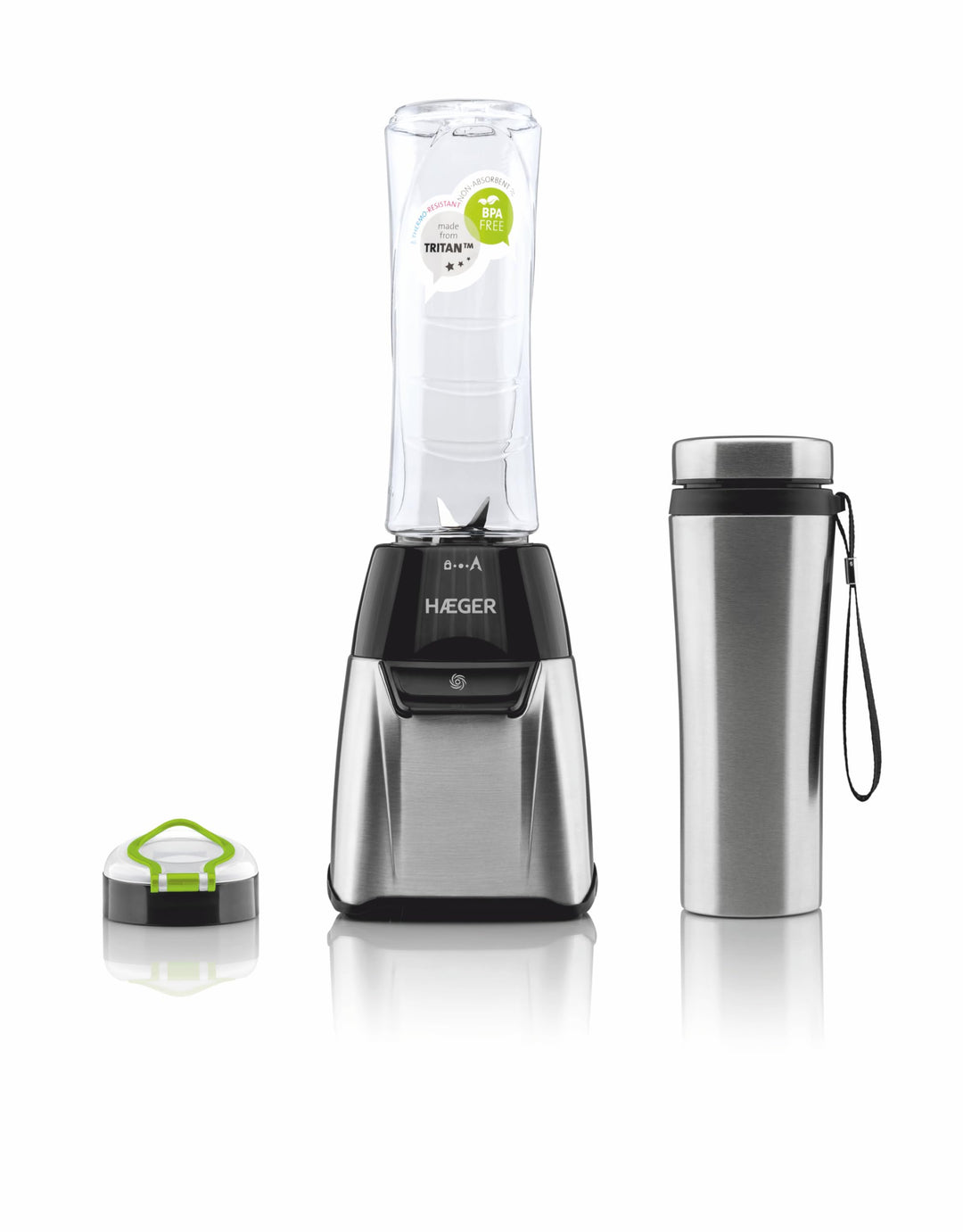 HAEGER Sports Standmixer aus Edelstahl - 350 W, 600 ml Becher von TRITAN, Isolierkanne