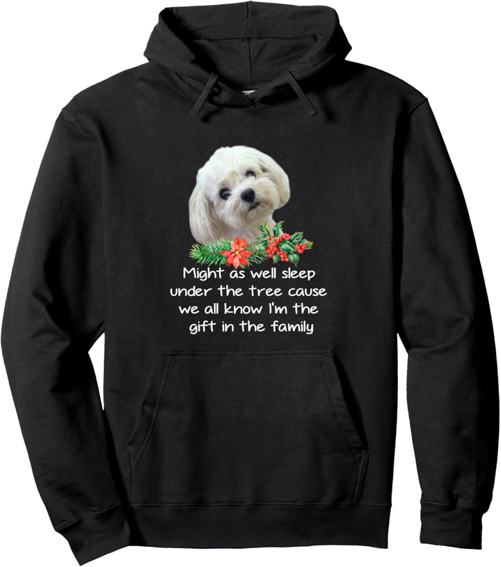 Lustiger Weihnachtshumor mit Malteser-Familienwelpe Pullover Hoodie