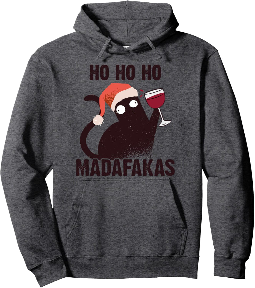 Ho Ho Ho Madafakas Lustige Katze Weihnachten I Kostüm Katzen Pullover Hoodie